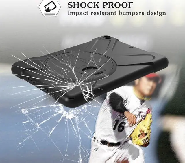 Alt view image 4 of 7 - Werleo iPad Pro 9.7 Case ipad 9.7 Case Shockproof Full-Body Heavy Duty Protective Case with a 360 Degree Swivel Kickstand Hand Strap Shoulder Strap for Apple iPad Pro 9.7 inch Model A1673 A1674 A1675