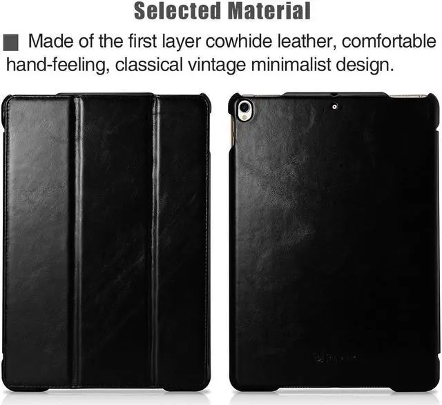 Alt view image 2 of 7 - iPad Pro 10.5 Case Genuine Leather Case Ultra Slim Lightweight Folio Flip Case Smart Cover Auto Wake / Sleep Function Magnetic Closure Kickstand for Apple iPad Pro 10.5 2017