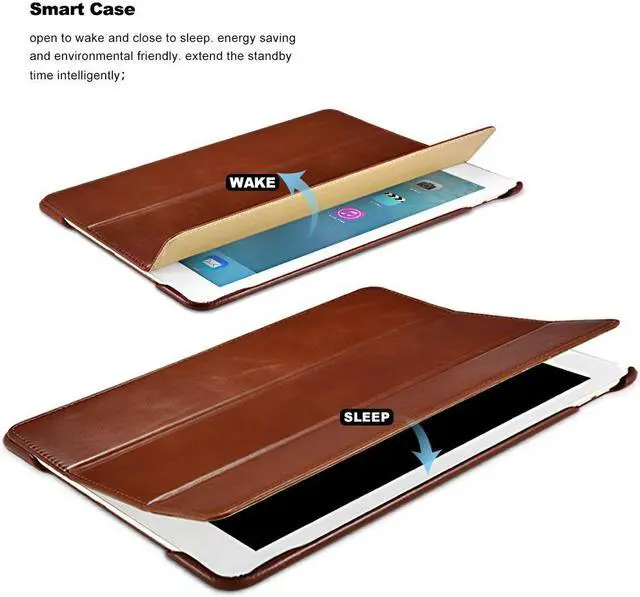 Alt view image 3 of 7 - iPad Pro 10.5 Case Genuine Leather Case Ultra Slim Lightweight Folio Flip Case Smart Cover Auto Wake / Sleep Function Magnetic Closure Kickstand for Apple iPad Pro 10.5 2017