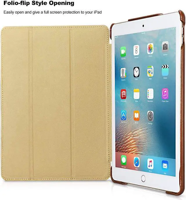 Alt view image 4 of 7 - iPad Pro 10.5 Case Genuine Leather Case Ultra Slim Lightweight Folio Flip Case Smart Cover Auto Wake / Sleep Function Magnetic Closure Kickstand for Apple iPad Pro 10.5 2017