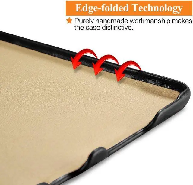 Alt view image 6 of 7 - iPad Pro 9.7 Leather Case Vintage Genuine Leather Side Open Flip Folio Style Smart Cover in Ultra Slim Design with Stand & Auto Wake / Sleep Functions for Apple iPad Pro 9.7 Inch Cover