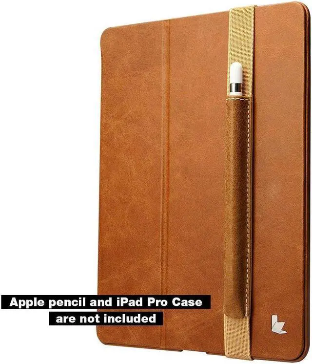Main image of Apple Pencil Case Cover Genuine Leather Slim Sleeve Carrying Bag Protective Pencil Holder with Elastic Band for Apple iPad Pro 9.7 Inch, iPad 9.7 2017, iPad Pro 10.5 Inch and 2.9 Inch Pencil