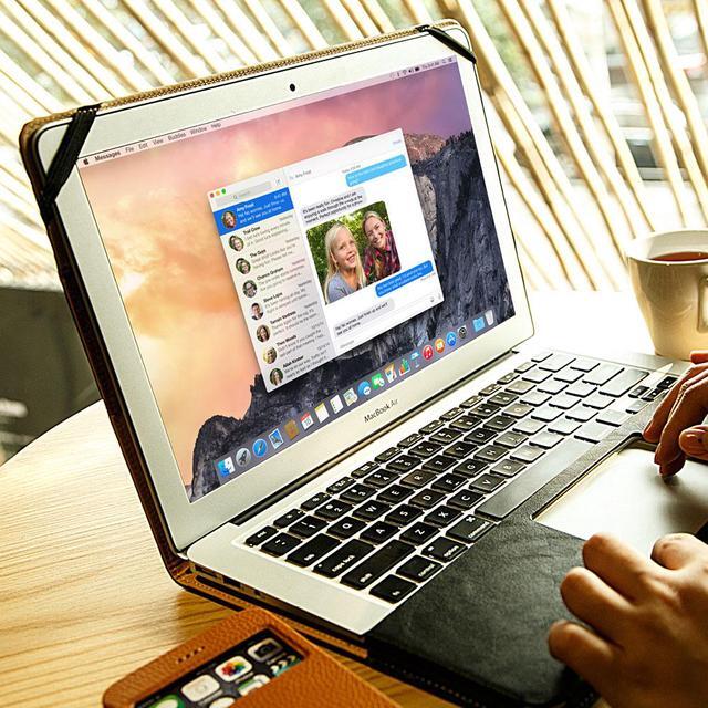Alt view image 5 of 7 - Macbook Air 13 inch Case One-piece designed PU Leather Premium Quality Book Cover Folio Flip Case Sleeve Protective Cover with Stand Function for Apple Macbook Air 13" Model A1369 / A1466 Case