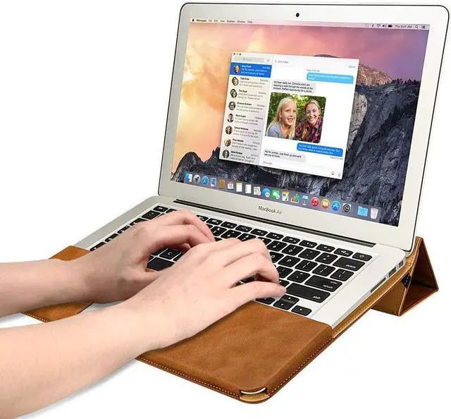 Main image of MacBook Pro 15 Inch Case 2018 2017 2016 Released Model A1990 A1707 Premium Quality PU Leather Book Cover Folio Flip Case laotop Sleeve Protective Cover with Stand for Apple MacBook Pro 15"