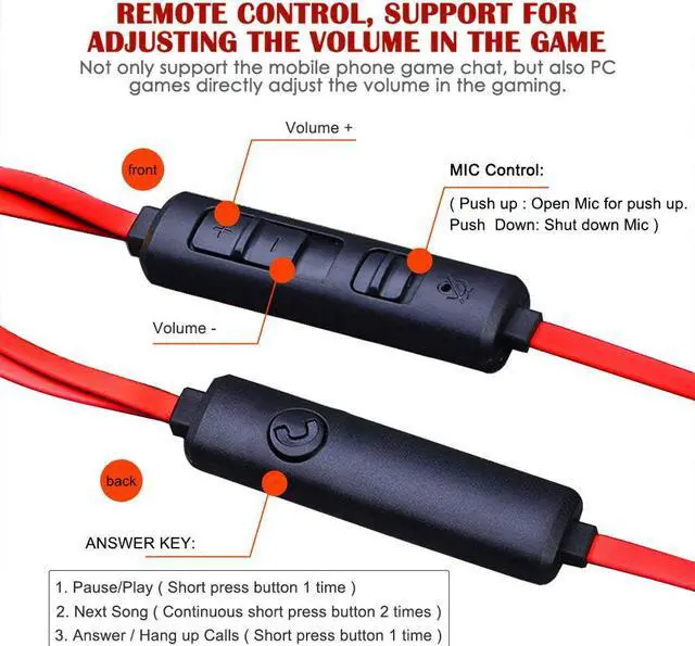 Alt view image 3 of 7 - Stereo Bass Gaming Earphone Headset for PS4 Xbox One Computer Laptop Headset Lightweight Noise Cancelling Over Ear PC Gaming Headphones with Anti-Noise Mic