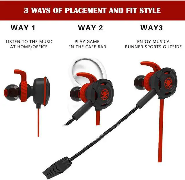 Alt view image 4 of 7 - Stereo Bass Gaming Earphone Headset for PS4 Xbox One Computer Laptop Headset Lightweight Noise Cancelling Over Ear PC Gaming Headphones with Anti-Noise Mic