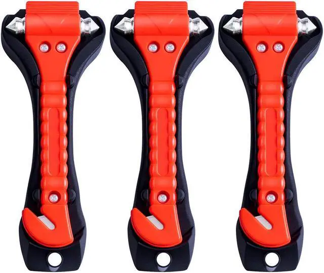 Main image of 3 Pack Car Emergency Escape and Rescue Tool Car Safety Hammer Car Window Glass Breaker Punch Seat belt Cutter