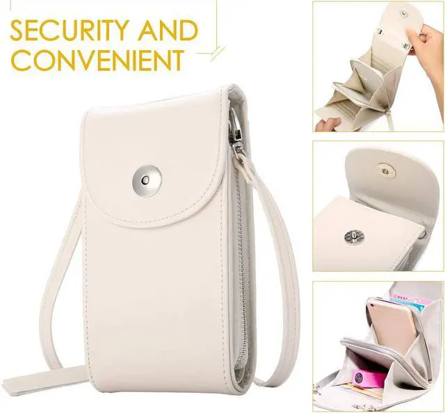 Alt view image 4 of 7 - Crossbody Cell Phone Bag Cellphone Wallet Purse PU Leather 3 Layers Storage Phone Pouch Women Handbag with Shoulder Strap for iPhone X 8 6 7 Samsung S7 S6 Smartphone under 5.5 Inch