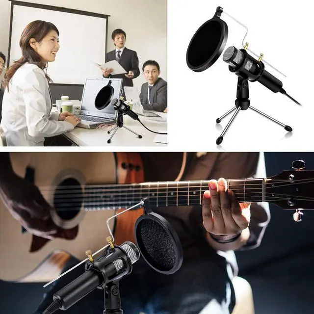 Alt view image 5 of 7 - Condenser Microphone Portable Mini Recording Microphone with Tripod Stand USB Plug Play Home Studio Microphones for PC Computer Online Chat Voice Recording Skype Tablets Laptops YouTube iPhone Phone
