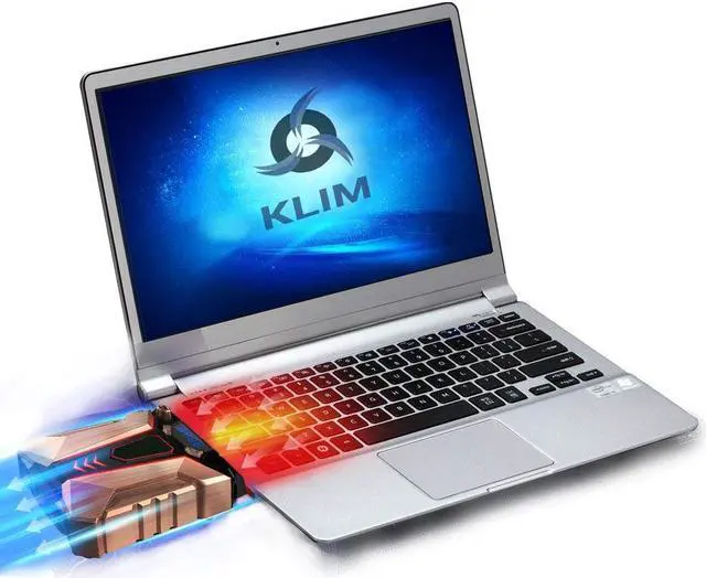 Alt view image 5 of 6 - Metal Laptop Cooler Fan with Temperature Display Powerful Gaming External Air Vacuum Faster Portable Quiet Cooling Pad USB Powered for Gaming Laptop Nintendo Switch Notebook Computer PC