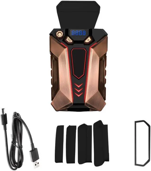 Alt view image 6 of 6 - Metal Laptop Cooler Fan with Temperature Display Powerful Gaming External Air Vacuum Faster Portable Quiet Cooling Pad USB Powered for Gaming Laptop Nintendo Switch Notebook Computer PC