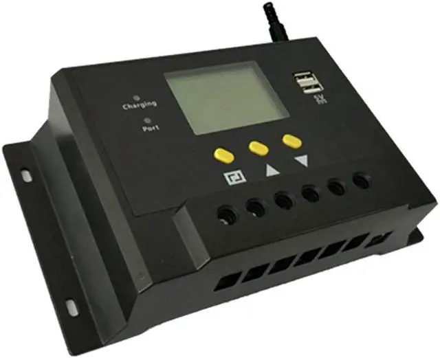 Alt view image 2 of 6 - Werleo Solar Charge Controller 60A 48V Solar Panel Charging Regulator with LCD Display Dual USB Overload Protection Temperature Compensation For Battery Charging
