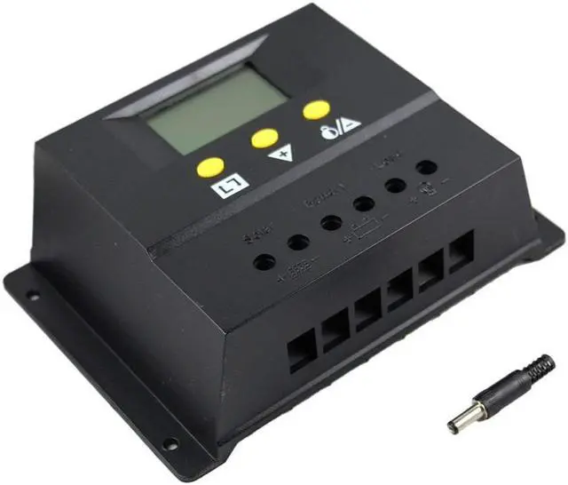 Alt view image 4 of 7 - Solar Charge Controller 60A PWM 50V PV Input 12V / 24V 1360W Solar Panel Charging Regulators with LCD Monitor Overload Protection Temperature Compensation