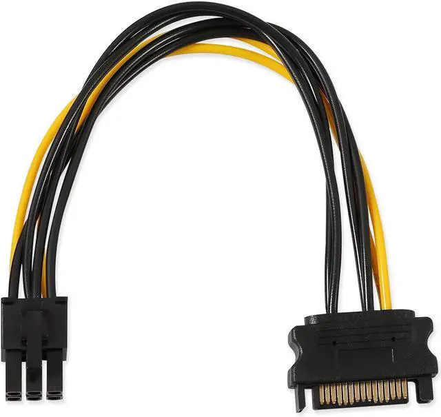 Alt view image 6 of 6 - 6x PCI-E Riser Mining Card 6 Pin PCI-E 1x to 16x Powered Riser Adapter Card 60cm USB 3.0 Extension Cable GPU Riser Adapter Graphics Extension Ethereum Mining ETH 6 Pin PCI-E to 15-Pin SATA Power Cable
