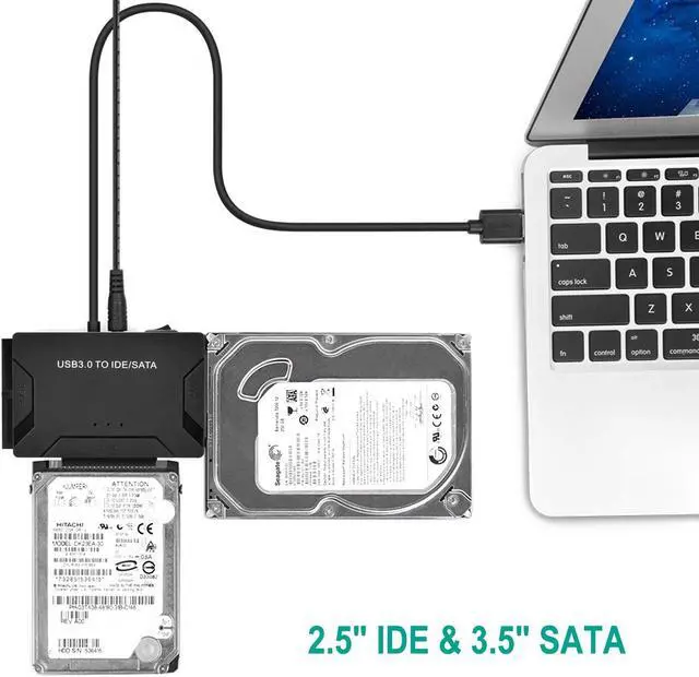 Alt view image 5 of 7 - USB 3.0 to IDE SATA Adapter USB 3.0 to Hard Drive Converter Cable with Power Switch for 2.5" 3.5" SATA IDE SSD Hard Drive Disks Support 4TB Include 12V 2APower Adapter & USB 3.0 Cable
