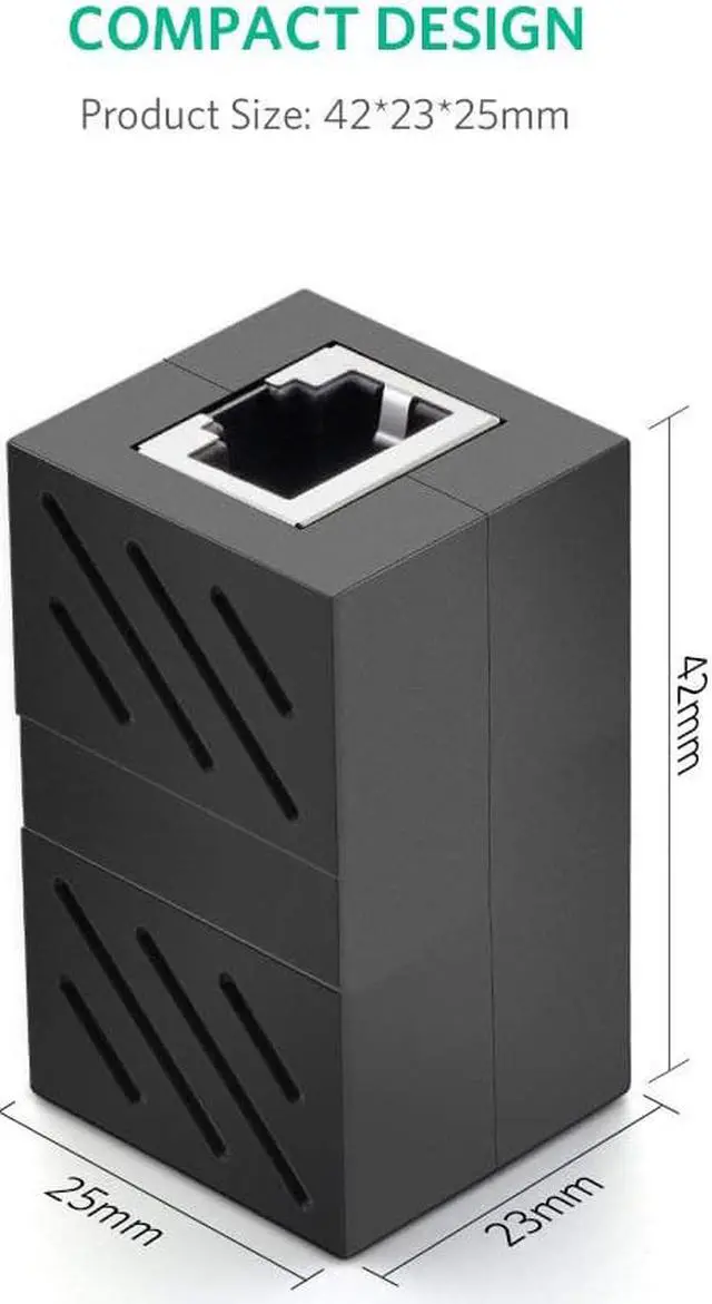Alt view image 7 of 7 - WERLEO RJ45 Coupler 5 Pack In Line Coupler Cat7 Cat6 Cat5e Ethernet Cable Extender Adapter Female to Female Black