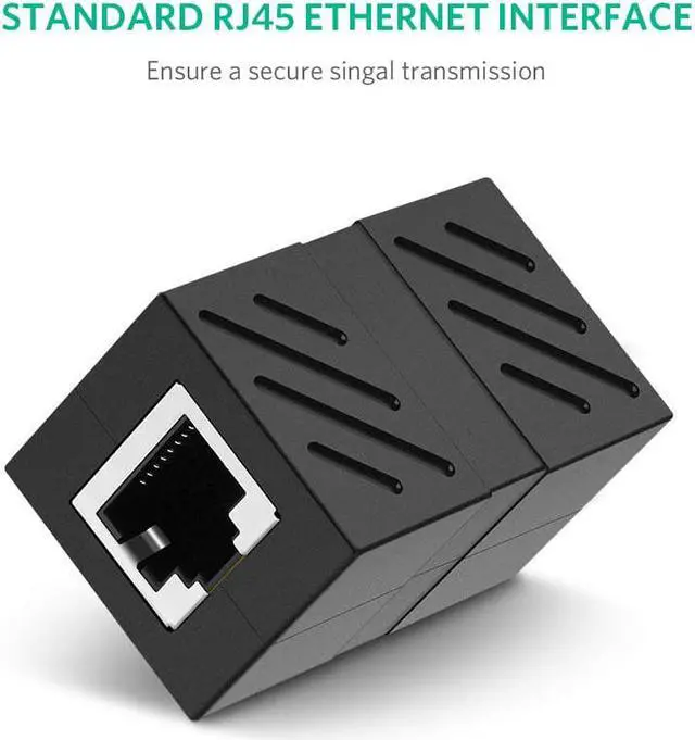 Alt view image 5 of 7 - WERLEO RJ45 Coupler 5 Pack In Line Coupler Cat7 Cat6 Cat5e Ethernet Cable Extender Adapter Female to Female Black