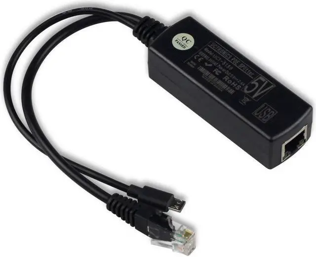 Main image of Werleo PoE Splitter Gigabit 5V Micro USB Power and Ethernet to Raspberry Pi 3B+ Work with Echo Dot Most Micro USB Security Camera Dropcam or Raspberry Pi and Tablet IEEE 802.3af Compliant