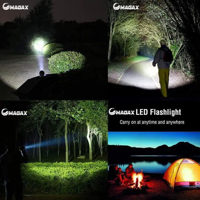 Alt view image 6 of 7 - 2 Pack Super Bright High Lumen Cree XML T6 Tactical Flashlight Waterproof Focus Zoom LED Flashlight Torch Rechargeable Handheld Spotlight For Hiking Camping Emergency with 18650 Battery Charger