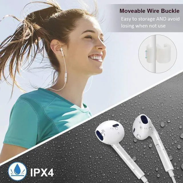 Alt view image 4 of 7 - Werleo Bluetooth Headphones With Mic Earphones Sport Earbuds Car Headset compatible with iPhone X 8 7 Plus 6s 6 Samsung S9 S8 S7 Running Earbuds Waterproof Earphones Noise Cancelling Headphones White