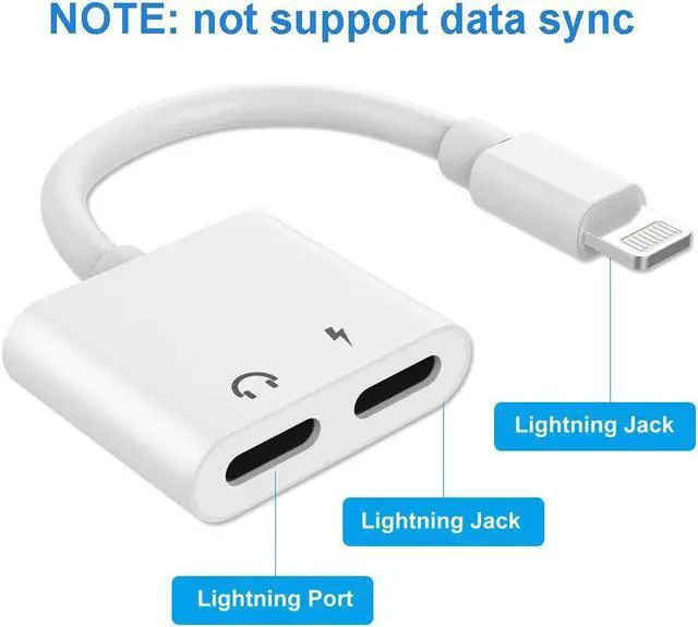 Alt view image 5 of 7 - Lighting to 3.5mm Aux Headphone Jack Audio Adapter Compatible Phone 7 8  X 7 Plus 8 Plus Support iOS 11 - 2 in 1 Lighting Headphone Adapter and Charger