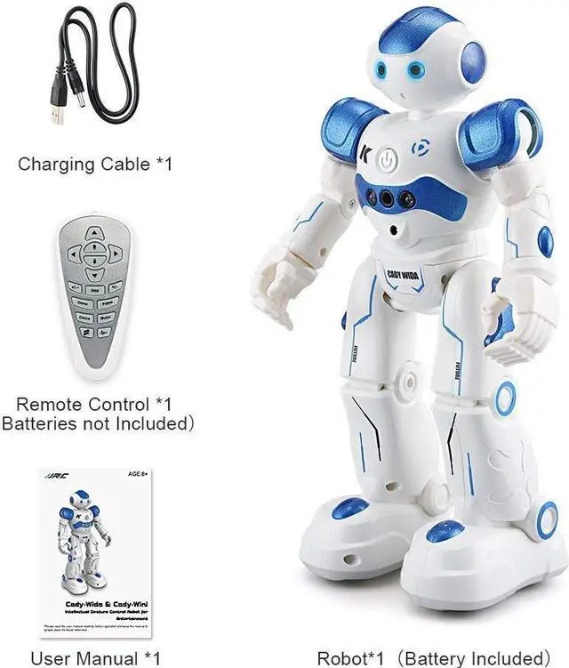 Alt view image 6 of 7 - Smart Robot Toys Gesture Control Remote Control Robot JJRC Robot Gift for Boys Girls Kids Dancing Singing LED Eyes,Gesture Sensing Robot Kit For Childrens Entertainment Rechargeable RC Robot Kit