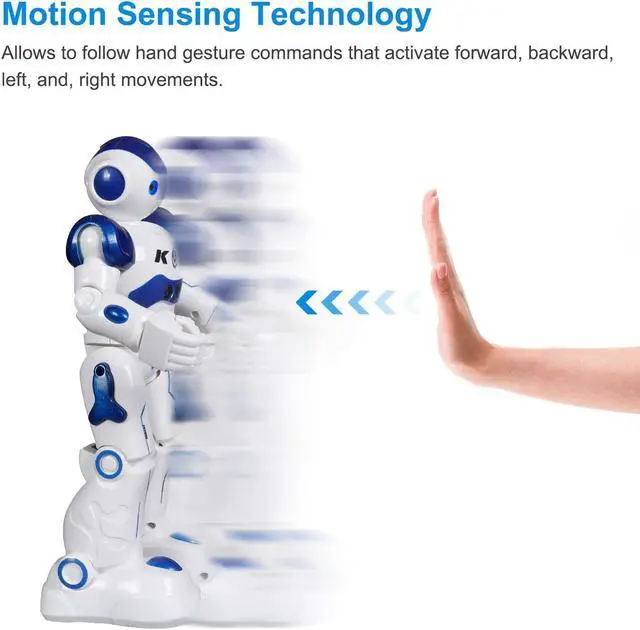 Alt view image 5 of 7 - Smart Robot Toys Gesture Control Remote Control Robot JJRC Robot Gift for Boys Girls Kids Dancing Singing LED Eyes Gesture Sensing Robot Kit For Childrens Entertainment Rechargeable RC Robot Kit Pink