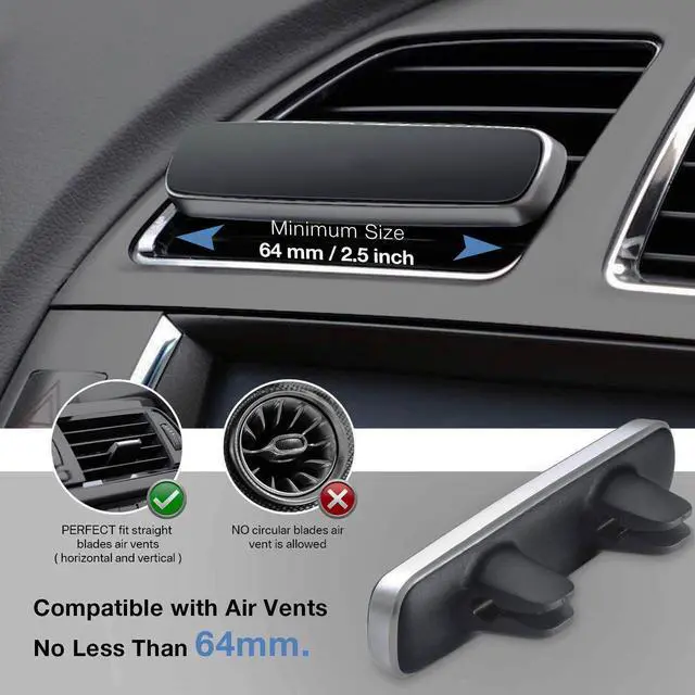 Alt view image 4 of 7 - Werleo Magnetic Car Phone Mount Holder for Air Vents Strong Absorption Cell Phone Mount Car Cradle for iPhone Xr Xs Xs Max X 8 8 Plus 7 7 Plus 6S Samsung Galaxy S5 S6 S7 S8 Mini PC