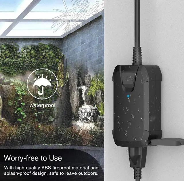 Alt view image 3 of 7 - Wifi Outdoor Smart Plug Outlet Remote Control Wireless Outlet Waterproof Smart Electrical Outlet Socket with Timer Works with Alexa and Google Home for Voice Control Wifi Enable Smartphone APP Control