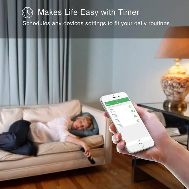 Alt view image 6 of 7 - Wifi Outdoor Smart Plug Outlet Remote Control Wireless Outlet Waterproof Smart Electrical Outlet Socket with Timer Works with Alexa and Google Home for Voice Control Wifi Enable Smartphone APP Control