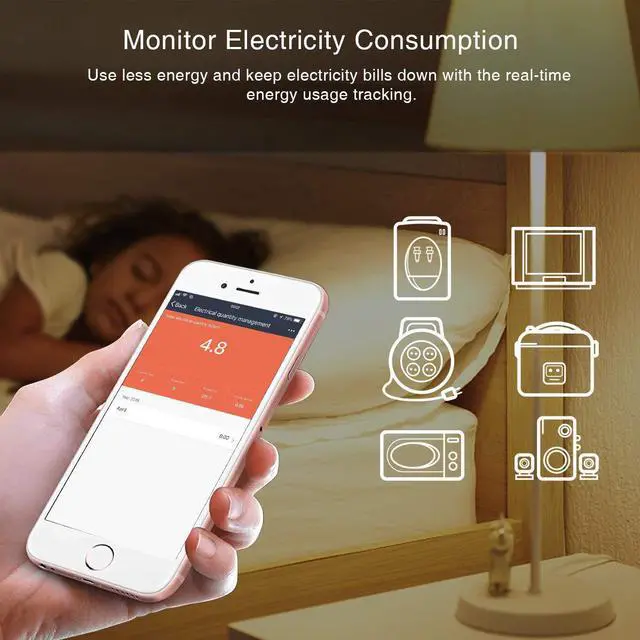 Alt view image 4 of 7 - Wifi Outdoor Smart Plug Outlet Remote Control Wireless Outlet Waterproof Smart Electrical Outlet Socket with Timer Works with Alexa and Google Home for Voice Control Wifi Enable Smartphone APP Control