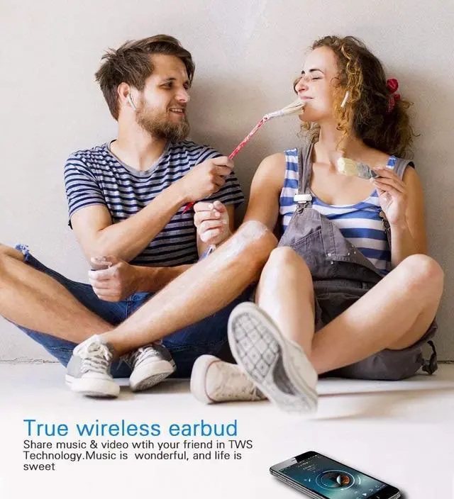 Alt view image 6 of 7 - Bluetooth Earphone Wireless Earbuds Bluetooth Headphone Sports Headset Noise Canceling Stereo in Ear Earbuds with Built-in Microphone and Charging Case for iPhone XS MAX Samsung and More