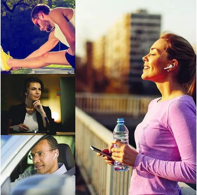 Alt view image 5 of 5 - Bluetooth Earphone Wireless Earbuds Bluetooth Headphone Sports Headset Noise Canceling Stereo in Ear Earbuds with Built-in Microphone and Charging Case for iPhone XS MAX Samsung and More