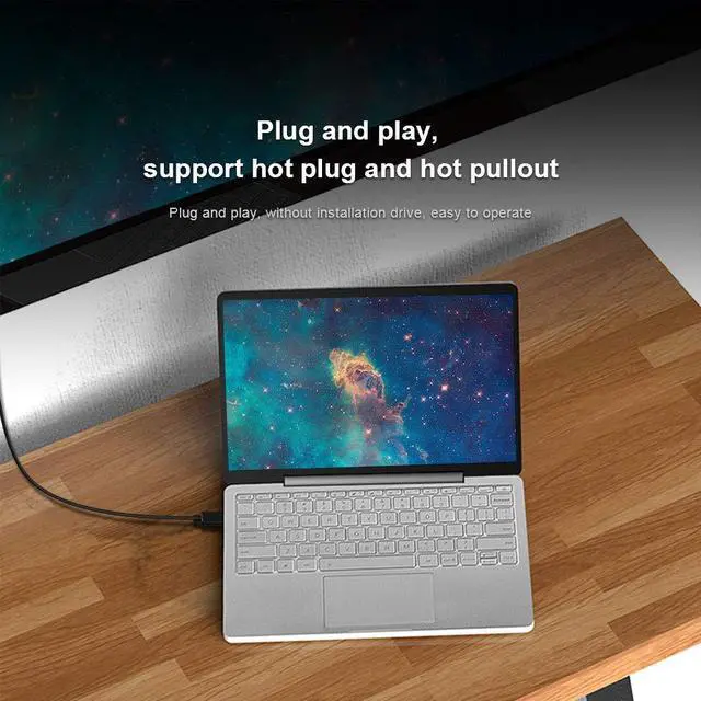 Alt view image 6 of 7 - 6FT USB C to VGA Cable Type C to VGA Adapter Converter 1080P Full HD Thunderbolt 3 Gen 1 Compatible MacBook Pro Google Chromebook Surface Book 2 Samsung S9 S8 Plus Note 8 LG G5 G6 HTC 10
