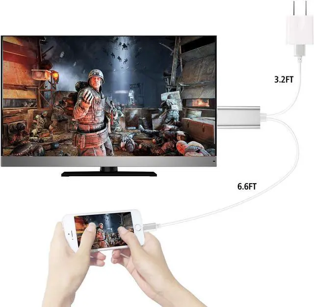 Alt view image 4 of 7 - Compatible with iPad iPhone HDMI Adapter iPhone to HDMI Cable Werleo 6ft Digital AV Adapter Cord HDMI Converter Support 1080P HDTV Compatible with iPhone X 8 7 6 Plus iPad to TV Projector Monitor