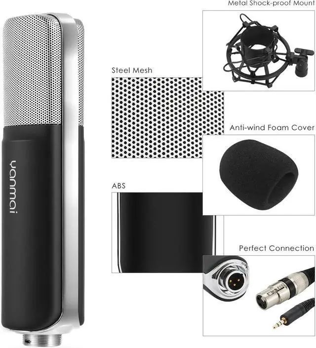 Alt view image 3 of 7 - Professional Condenser Microphone WERLEO Music Studio MIC Podcast Recording Microphone Kit With Stand Shock Mount for PC Laptop Computer Broadcasting YouTube Vlogging Skype Chatting Gaming