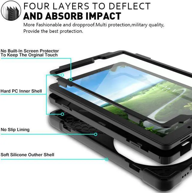 Alt view image 5 of 6 - Galaxy Tab A 10.1 Without S Pen Case Werleo Carrying Rugged Protective Case with Handle Hand Grip Shoulder Strap & 360 Degree Stand Samsung Tab A 10.1 Tablet Cover Skin SM-T580 T585 Case for Kids
