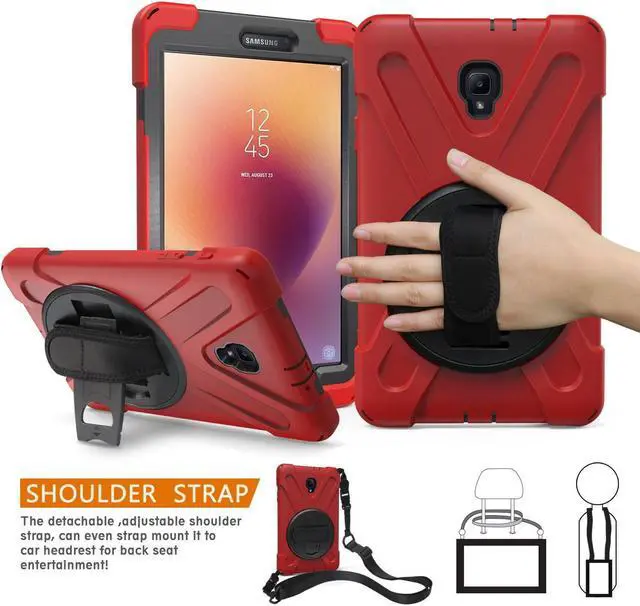 Samsung Galaxy Tab A 2017 Case Werleo Rugged Protective Case with 360  Degree Rotatable Stand Hand Handle Strap Shoulder Strap Samsung Tab