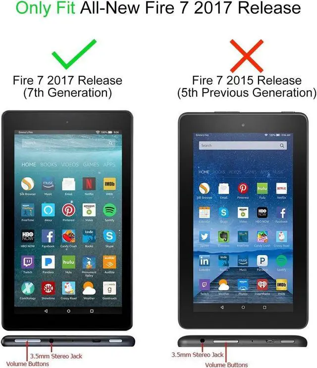 Alt view image 3 of 7 - Werleo All New Amazon Fire 7 2017 Tablet Case Shockproof Cover Full Body Protective Case With Hand Strap and Shoulder Strap Heavy Duty Case For Amazon Fire 7 2017 Release 7th Generation