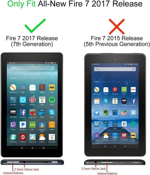 Alt view image 3 of 7 - Werleo All New Amazon Fire 7 2017 Tablet Case Shockproof Cover Full Body Protective Case With Hand Strap and Shoulder Strap Heavy Duty Case For Amazon Fire 7 2017 Release 7th Generation