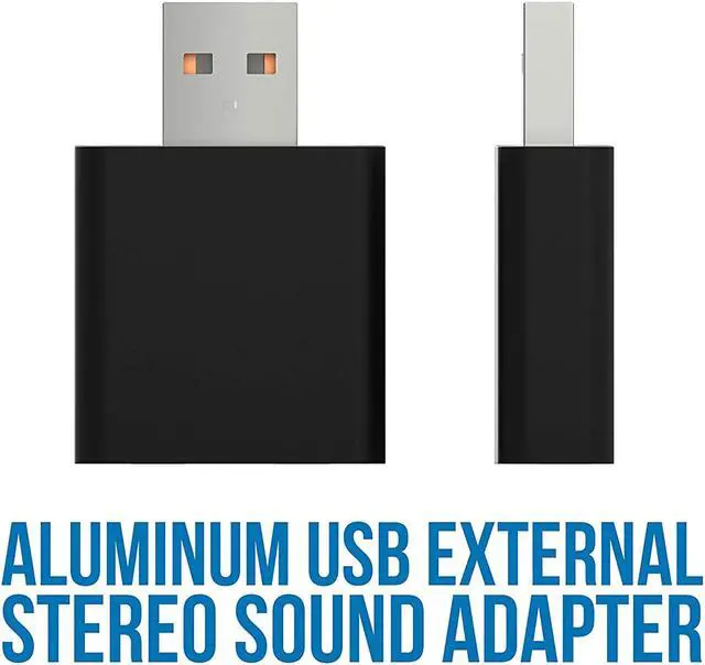Alt view image 2 of 7 - WERLEO Aluminum USB External Stereo Sound Adapter With 3.5mm Headphone And Microphone Jack For Windows Mac Linux PC Laptops Desktops PS4 Black