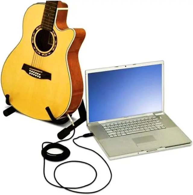 Alt view image 6 of 6 - USB Guitar Cable Werleo 10 feet USB Interface Male to 6.35mm 1/4" Mono Male Electric Guitar Cable Studio Audio Connector Cords Adapter for Instruments Recording Singing