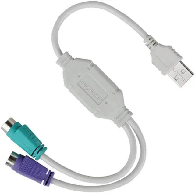 Alt view image 2 of 4 - Werleo 2-Pack Dual PS2 to USB Adapter for PS/2 Port Mouse and Keyboard Support KVM Switch