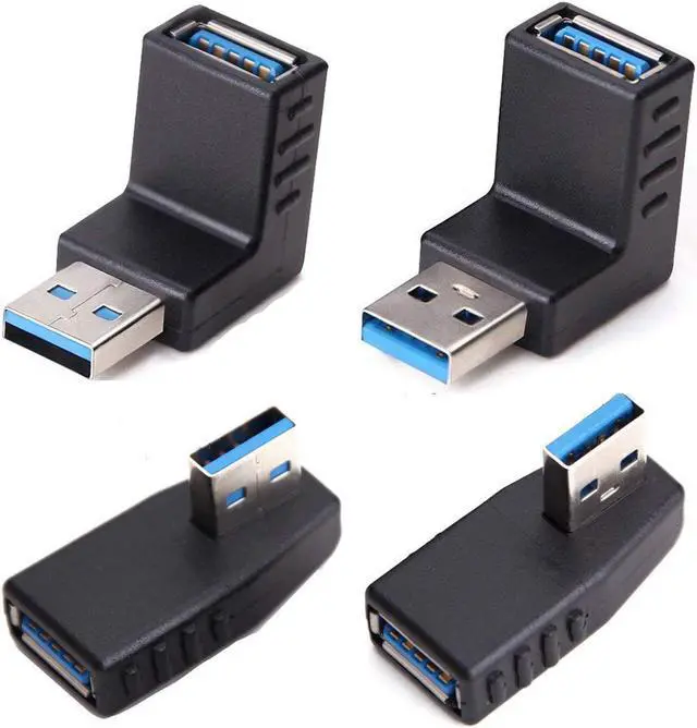 Main image of USB 3.0 Adapter Couplers USB 3.0 Adapter USB 3.0 Extension Cable 90 Degree Male to Female USB Extension Connector Extender Plug Coupler Extender 4PCS -Including Left / Right / Up / Down Angle Adapter