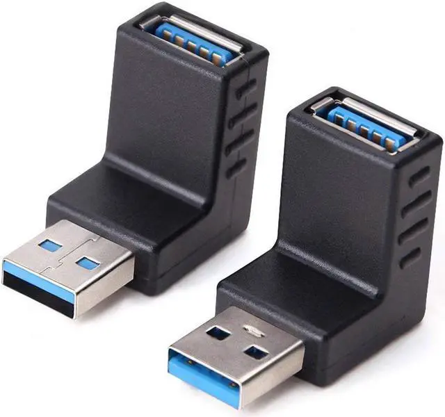 Alt view image 2 of 6 - USB 3.0 Adapter Couplers USB 3.0 Adapter USB 3.0 Extension Cable 90 Degree Male to Female USB Extension Connector Extender Plug Coupler Extender 4PCS -Including Left / Right / Up / Down Angle Adapter