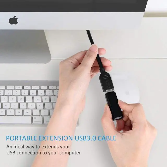 Alt view image 2 of 6 - Werleo USB Extension Cable USB 3.0 Extender Cord Type A Male to Female Data Transfer Lead for Playstation Xbox Oculus VR USB Flash Drive Card Reader Hard Drive Keyboard Printer Camera - 1FT