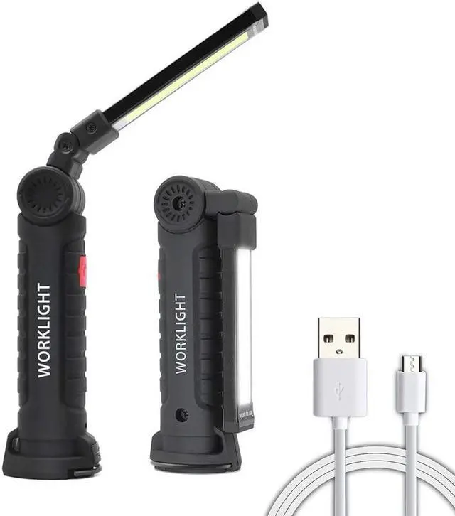 Main image of COB LED Work Light Werleo USB Rechargeable Pocket LED Light COB Lamp 360° Rotate 5 Lighting Modes + Magnetic Base and Swivel Hook Water-Resistant Inspection Work Light Portable Torch Light