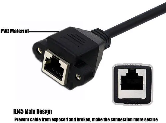 Alt view image 5 of 6 - Werleo 2-Pack Ethernet Extension Cable CAT 5E RJ45 Male to Female Shielded LAN Network Patch Cord  LAN Network Cable with Gold Plated Plug Black