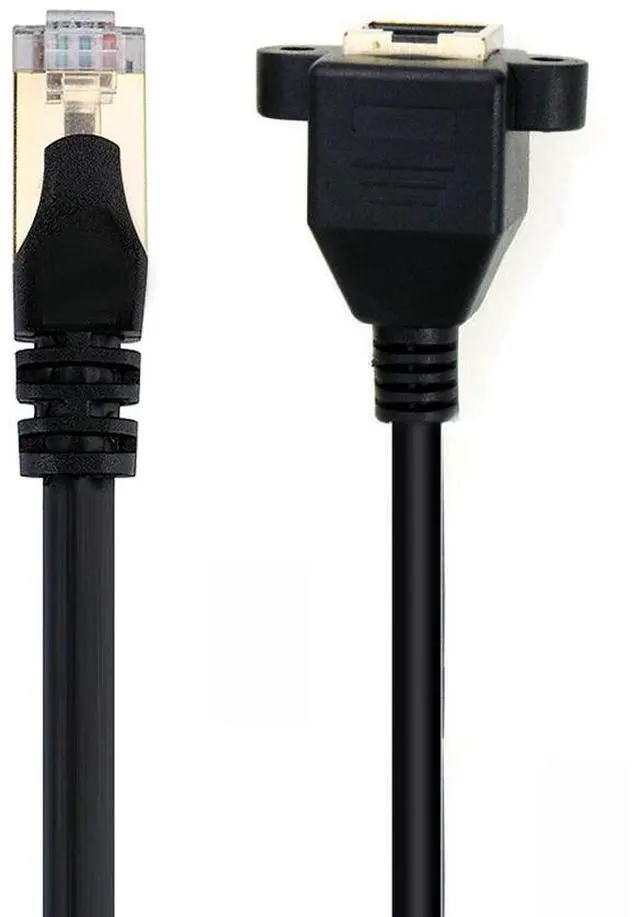 Alt view image 2 of 6 - Werleo 2-Pack Ethernet Extension Cable CAT 5E RJ45 Male to Female Shielded LAN Network Patch Cord  LAN Network Cable with Gold Plated Plug Black