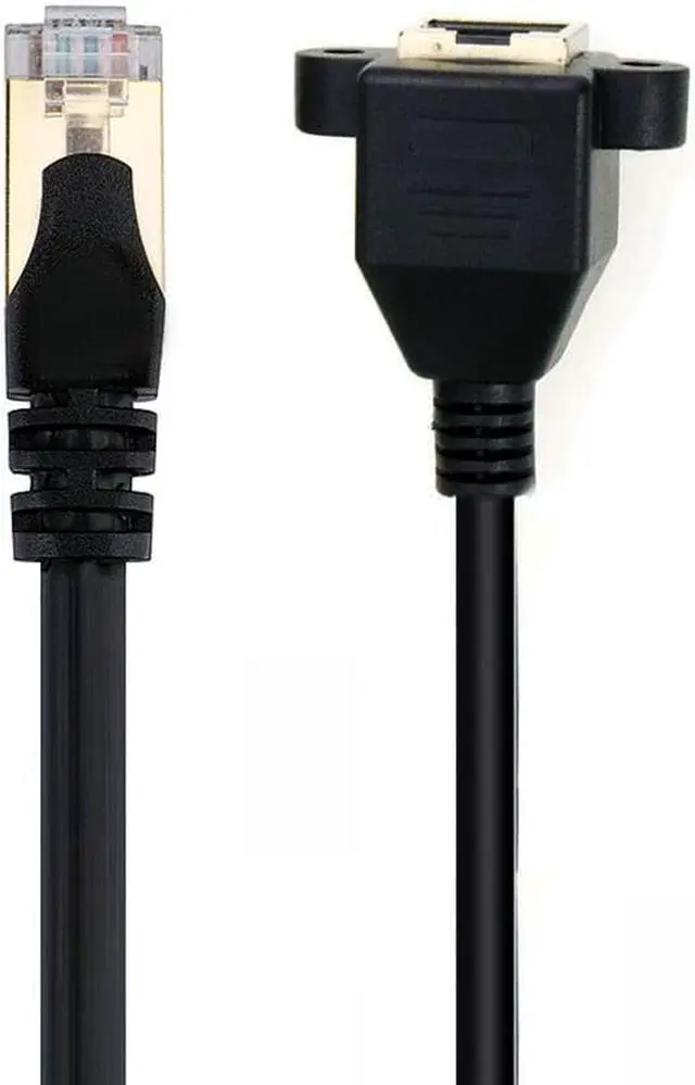 Alt view image 2 of 6 - Werleo 2-Pack Ethernet Extension Cable CAT 5E RJ45 Male to Female Shielded LAN Network Patch Cord  LAN Network Cable with Gold Plated Plug Black